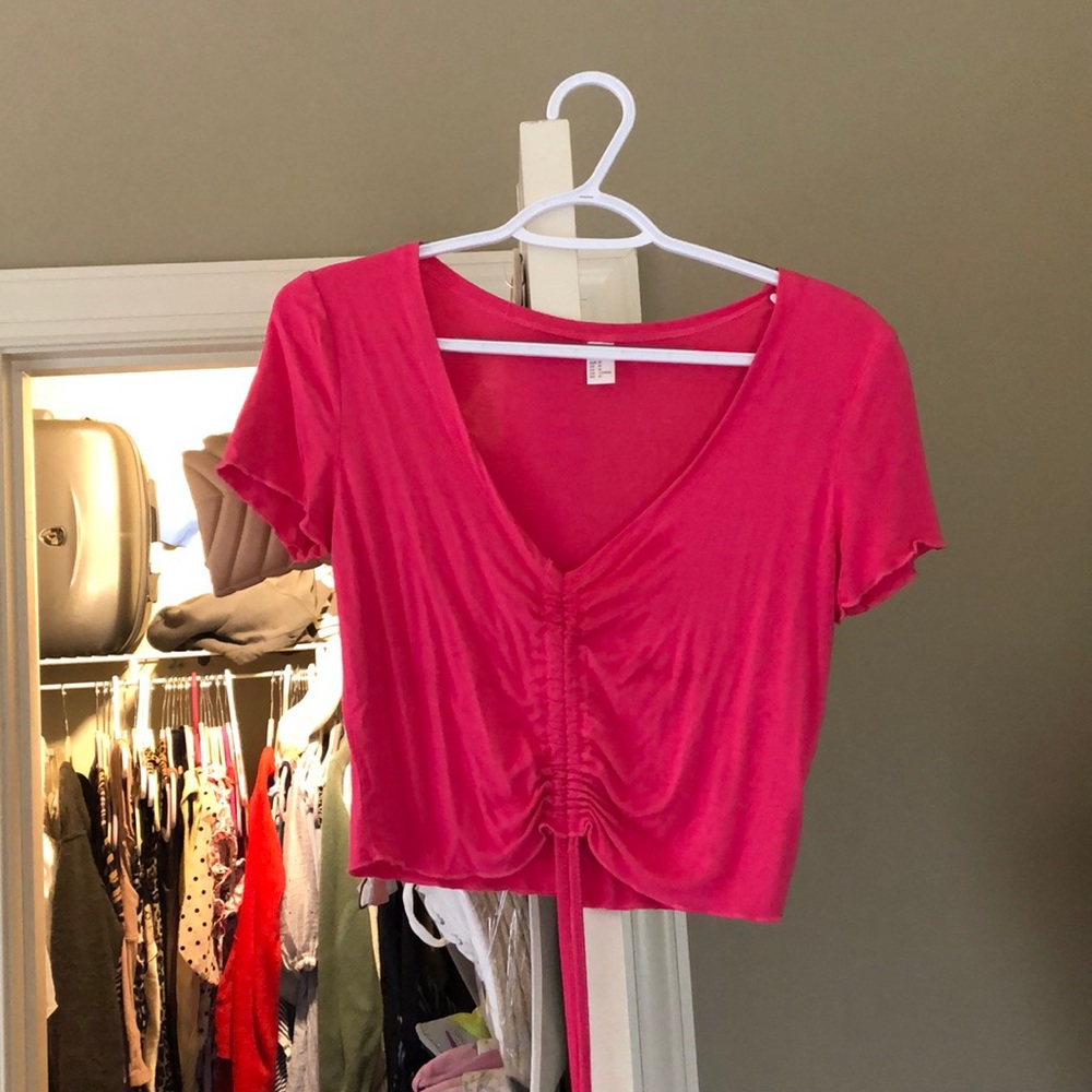 Pink draw string crop top🌈🌈🌈